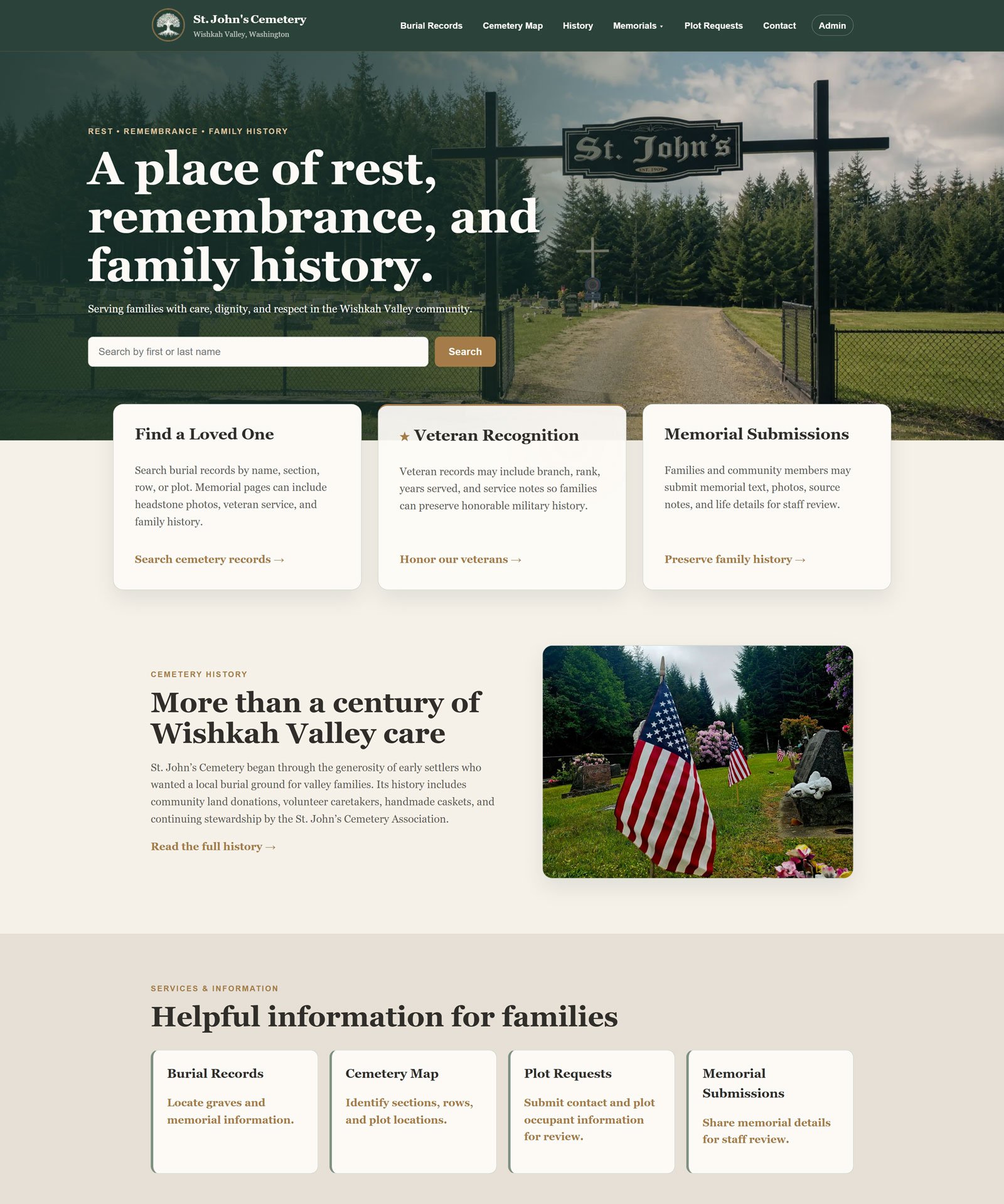 St. John's Cemetery Website
